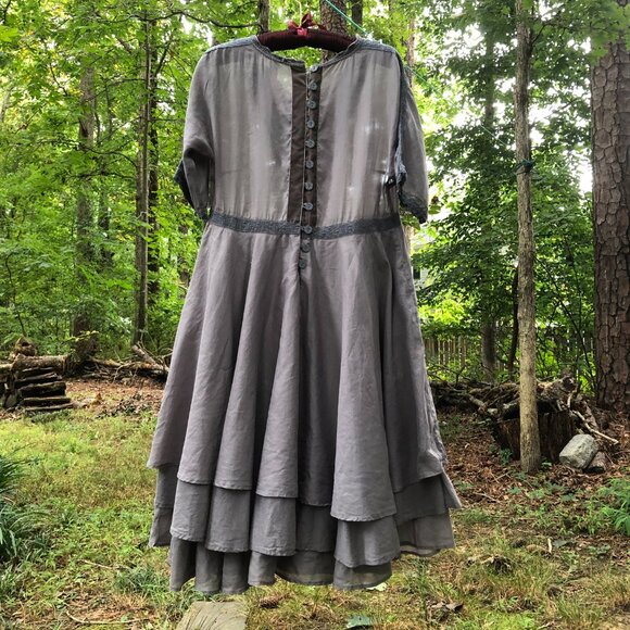 Ewa I Walla Dress Velvet Crochet Layered Lagenlook. - Picture 3 of 14